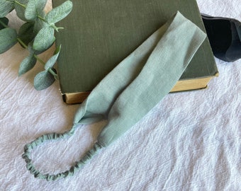 Sage Green Linen Headband, Soft and Pretty Hair Accessory