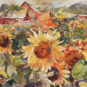 Ernte der Versprechen Sonnenblumen Farm Blanko Grußkarten 8 Graf Ellen Jean Diederich