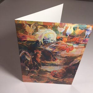 Opciones de menú Tarjetas de notas en blanco 8 unidades Ellen Jean Diederich Gallos Pollos Gallinas