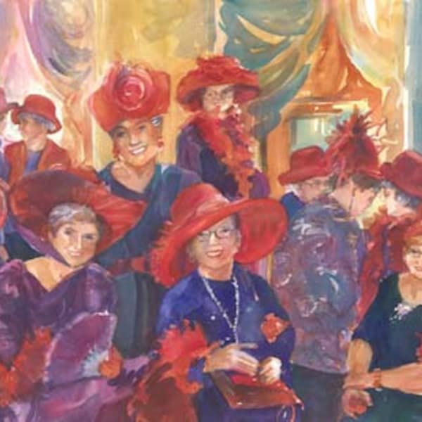 Red Hat Ladies Blank Note Cards 8 Count Ellen Jean Diederich