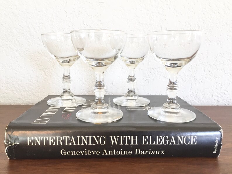 Vintage Mini Bamboo Stem Coupe Glasses For Cocktails Or Etsy