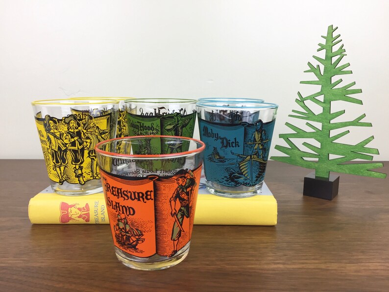 Jahrgang Libbey Klassische Romane Bunten Lowball Brille Robin Hood