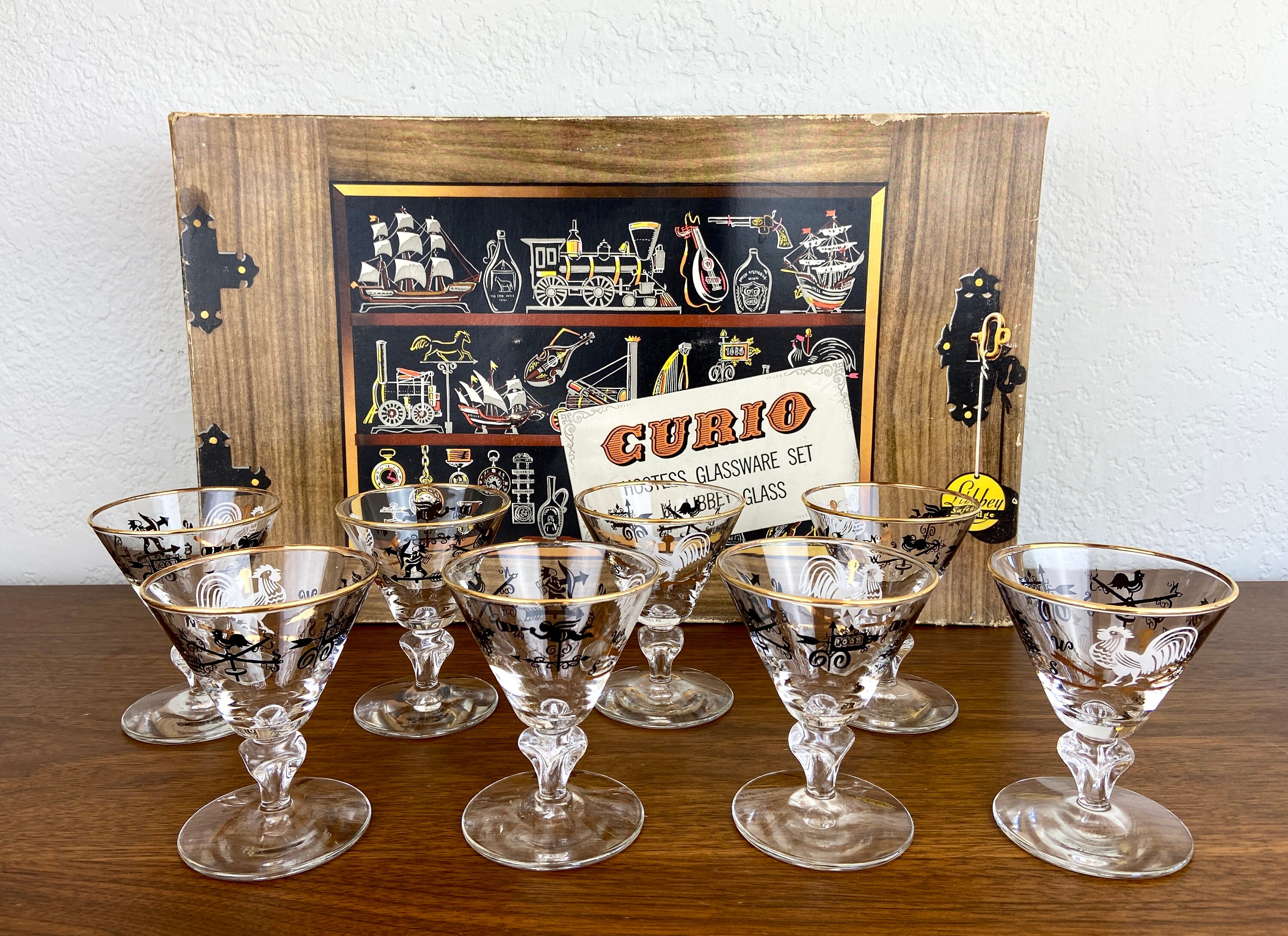 Vintage Libbey Curio Hostess Glassware Set in Original Box8 Etsy