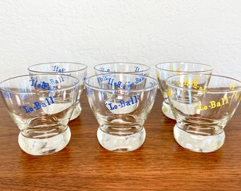 Colorful Eva Zeisel Prestige Lo-Ball Glasses—Choose Blue Set of 4 or Yellow Set of 2—Midcentury Modern—Lowball or Rocks Glass—Doorknob Base