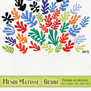 Henri Matisse - La Gerbe - Fichier svg / eps / dxf / png / silhouette studio - Fichiers vectoriels svg vector files matisse paint the sheaf