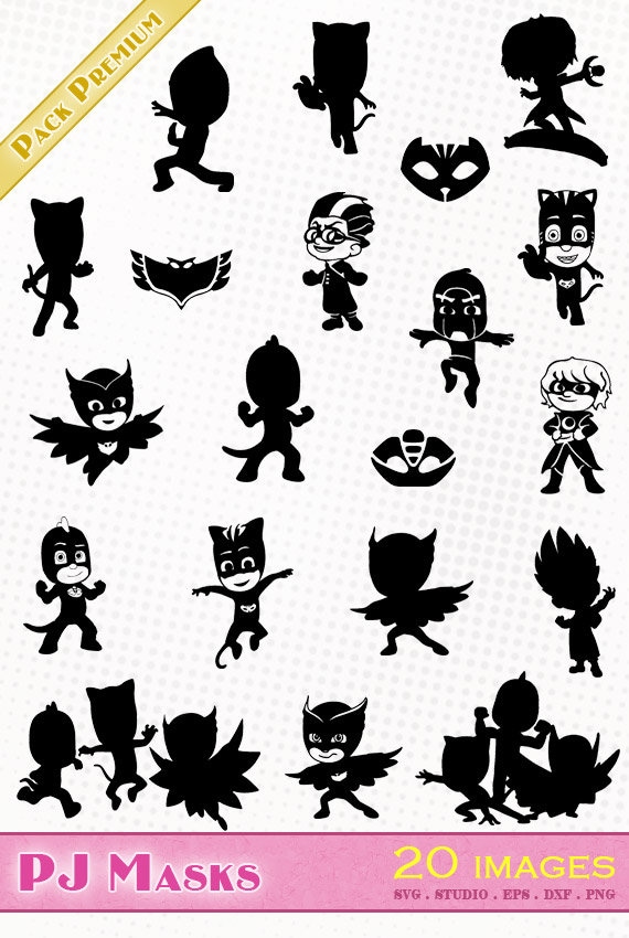 Download PJ Masks 20 svg/dxf/eps/silhouette studio/png Silhouettes ...