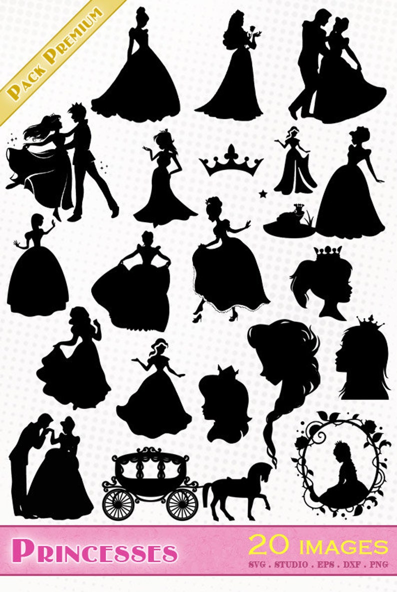 Download Princess/Disney princesses 20 svg/dxf/eps/studio/png | Etsy