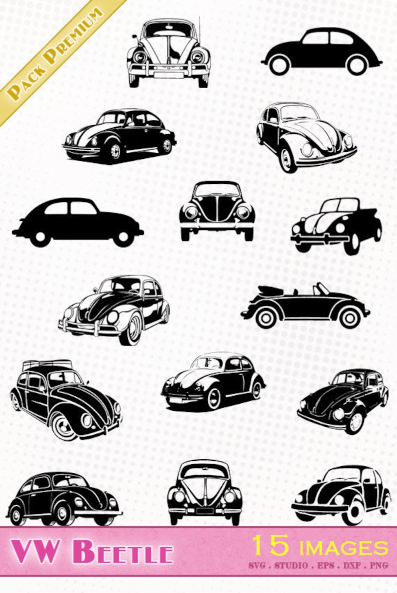 Volkswagen Beetle 15 Svg Dxf Eps Silhouette Studio Png Etsy