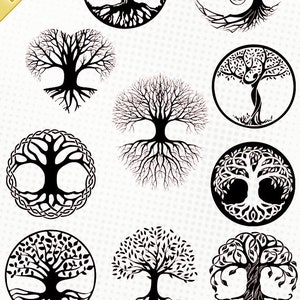 Tree of Life 10 Svg/dxf/eps/silhouette Studio/png Silhouettes, Cutting ...