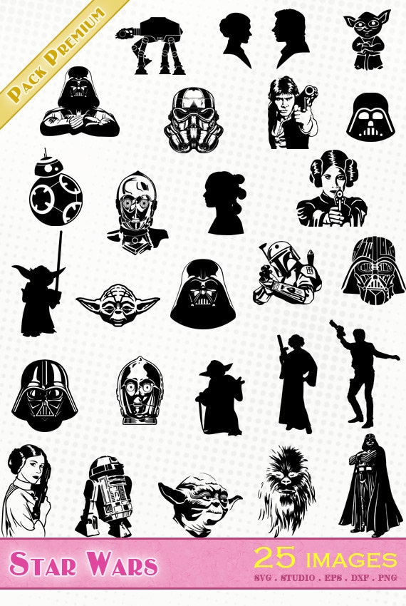 Download Star Wars 25 Svg Dxf Eps Silhouette Studio Png Silhouette Etsy