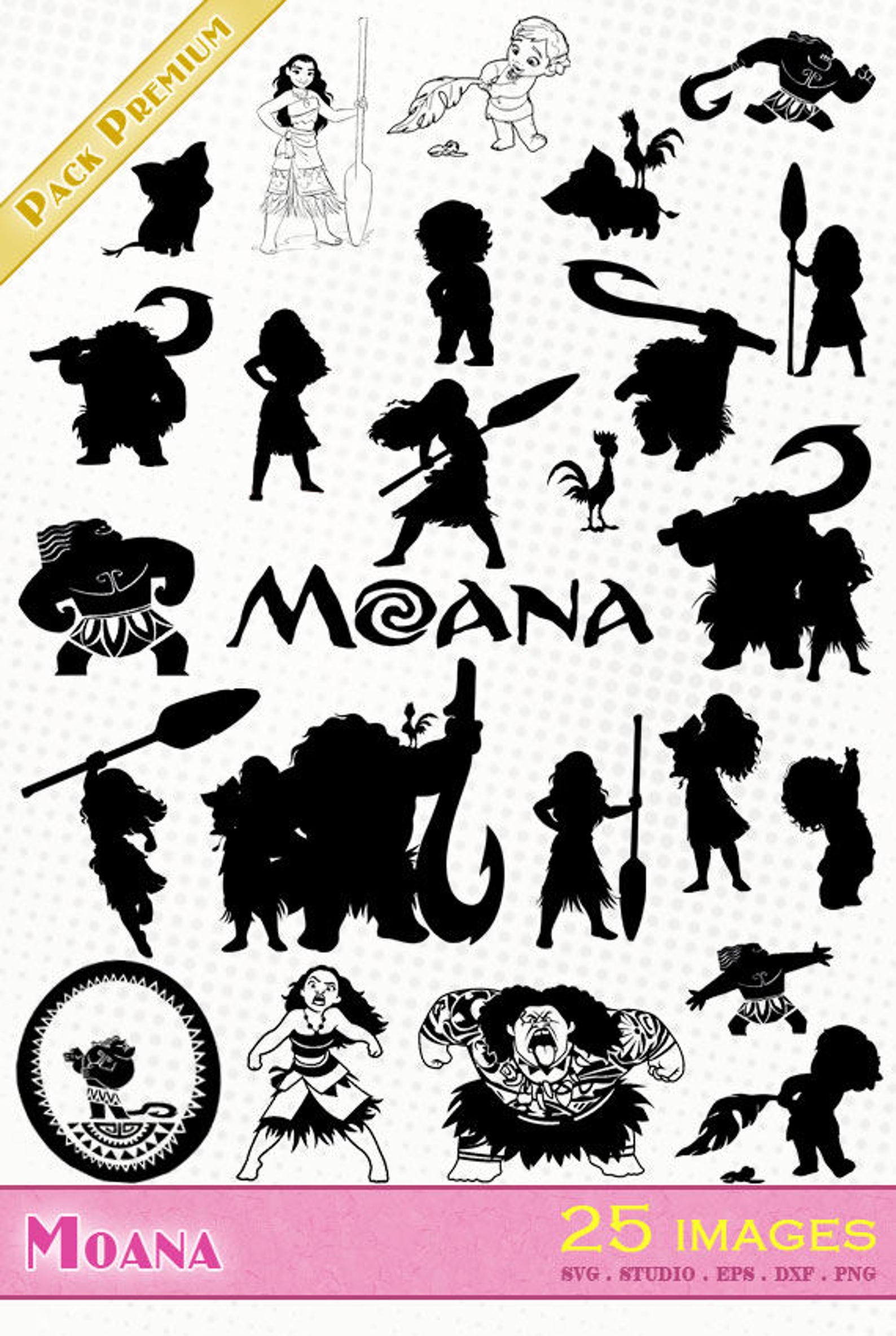 Moana 25 svg / dxf / eps / silhouette studio / png image 0.