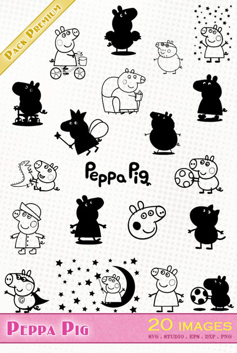 Peppa Pig 20 svg/dxf/eps/silhouette studio/png | Etsy