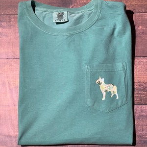 SHORT SLEEVE Custom Comfort Colors with dog pocket, Custom comfort colors, Comfort colors, Dog shirt