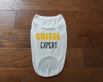 Cheese Expert Dog T-Shirt, Dog t-shirt, dog shirt, shirts for dogs, Dachshund shirt, Dachshund clothes