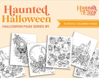 Printable Coloring Page, Coloring Pages for Adults, Kids Coloring Page, Halloween Art, Mindfulness Coloring Page, Halloween Color Page