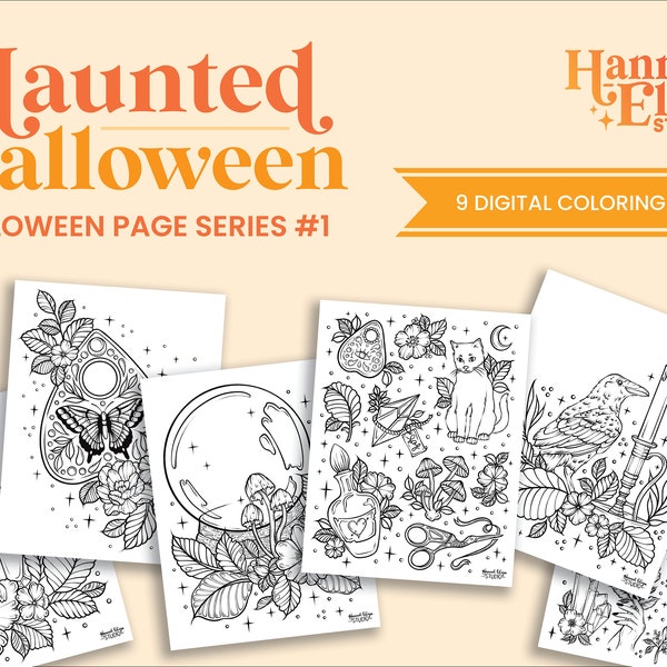 Printable Coloring Page, Coloring Pages for Adults, Kids Coloring Page, Halloween Art, Mindfulness Coloring Page, Halloween Color Page
