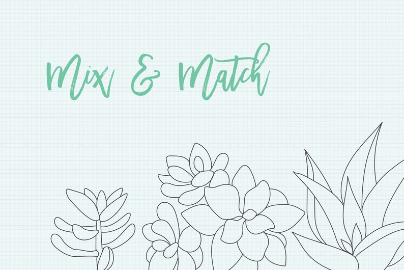 PNG Tiny Succ Elegant Minimalist Design Botanical Cliparts Succulent Clipart Minimalist Succulents Floral Business Wedding Invitation