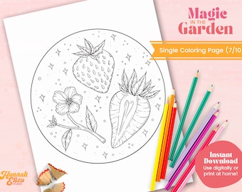 Floral Printable Coloring Page, Single Adult Coloring Page, Books For Adults, Coloring Therapy, Instant Download, Floral Colouring Page