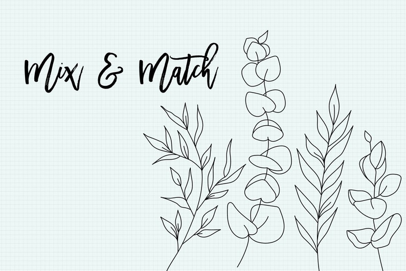Eucalyptus ClipArt Bundle Eucalyptus Branch Drawing Clip Art | Etsy