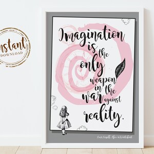 Imagination Quote Alice In Wonderland Quote Poster Digital Etsy Singapore