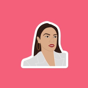 AOC Alexandria Ocasio Cortez Sticker, Powerful Women Sticker, Women of History