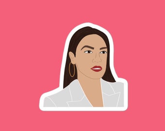 AOC Alexandria Ocasio Cortez Sticker, Powerful Women Sticker, Women of History