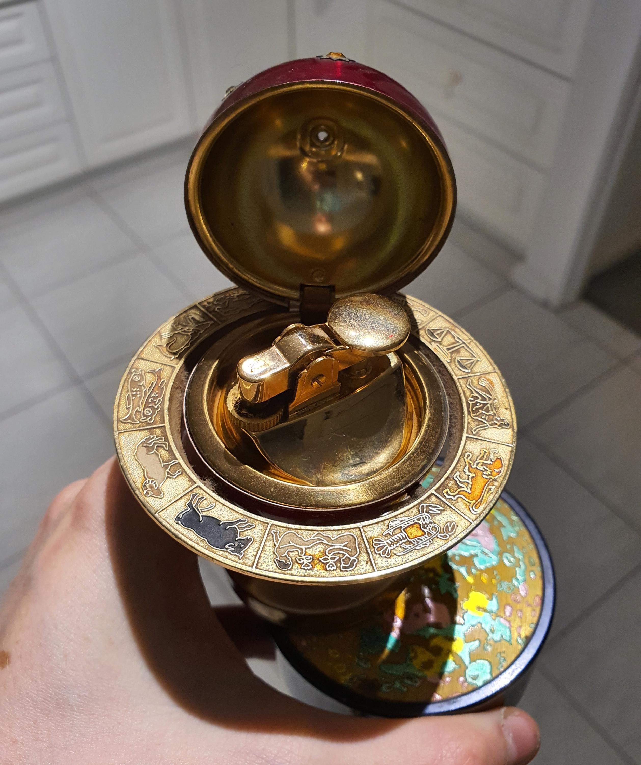 Rare Windmill Zodiac Globe Music Box Cigarette Lighter - Etsy