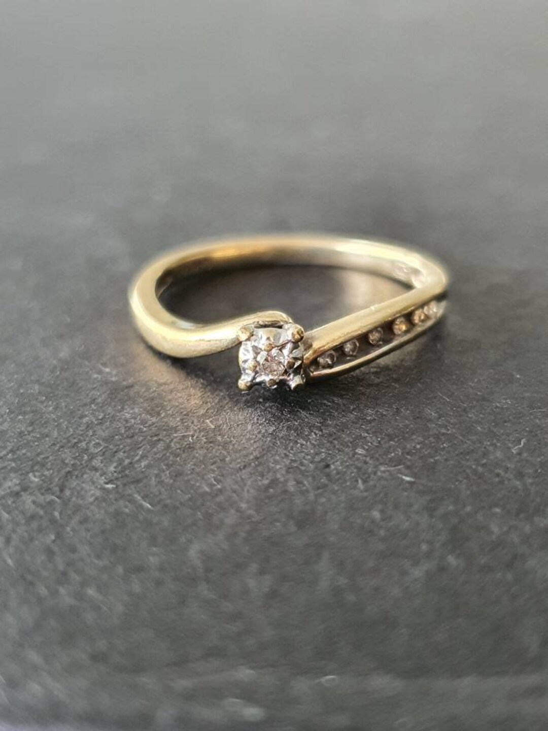 9ct Gold Diamond Stacking Ring - Etsy