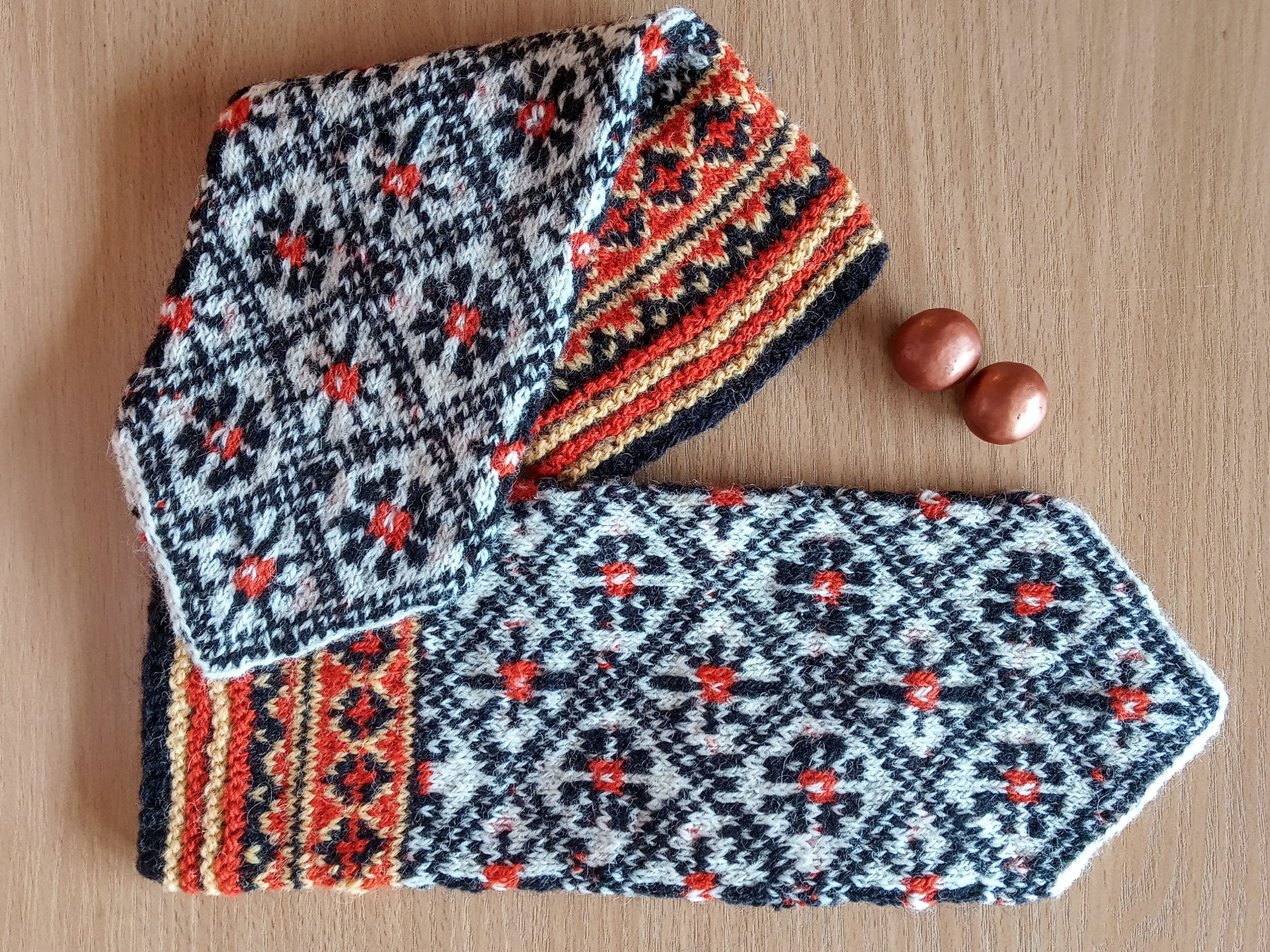 Wool hand knitted mittens, Nordic mittens, Latvian mittens, Norwegian mittens, Baltic mittens, Free shipping
