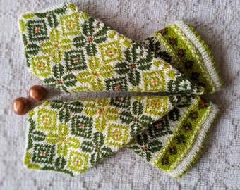 Wool hand knitted mittens, Nordic mittens, Latvian mittens, Norwegian mittens, Baltic mittens, Free shipping