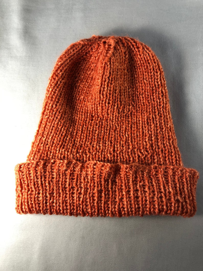 Orange Knit Beanie Etsy