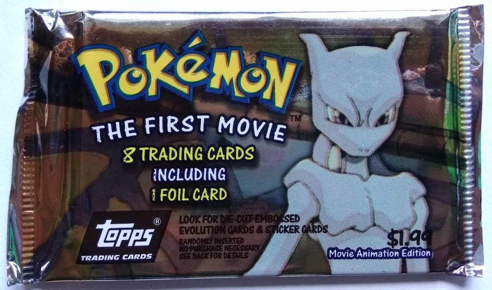 1998 Pokémon The First Movie 8 Trading Cards Including 1 Foil Card Unopened Pack 
