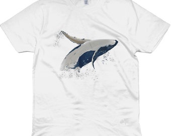 Camiseta unisex adulto Algodón Orgánico ballena jorobada