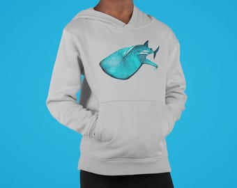 Kids Whale Shark Hoodie: Ocean Animal Graphic Kids Sweatshirt