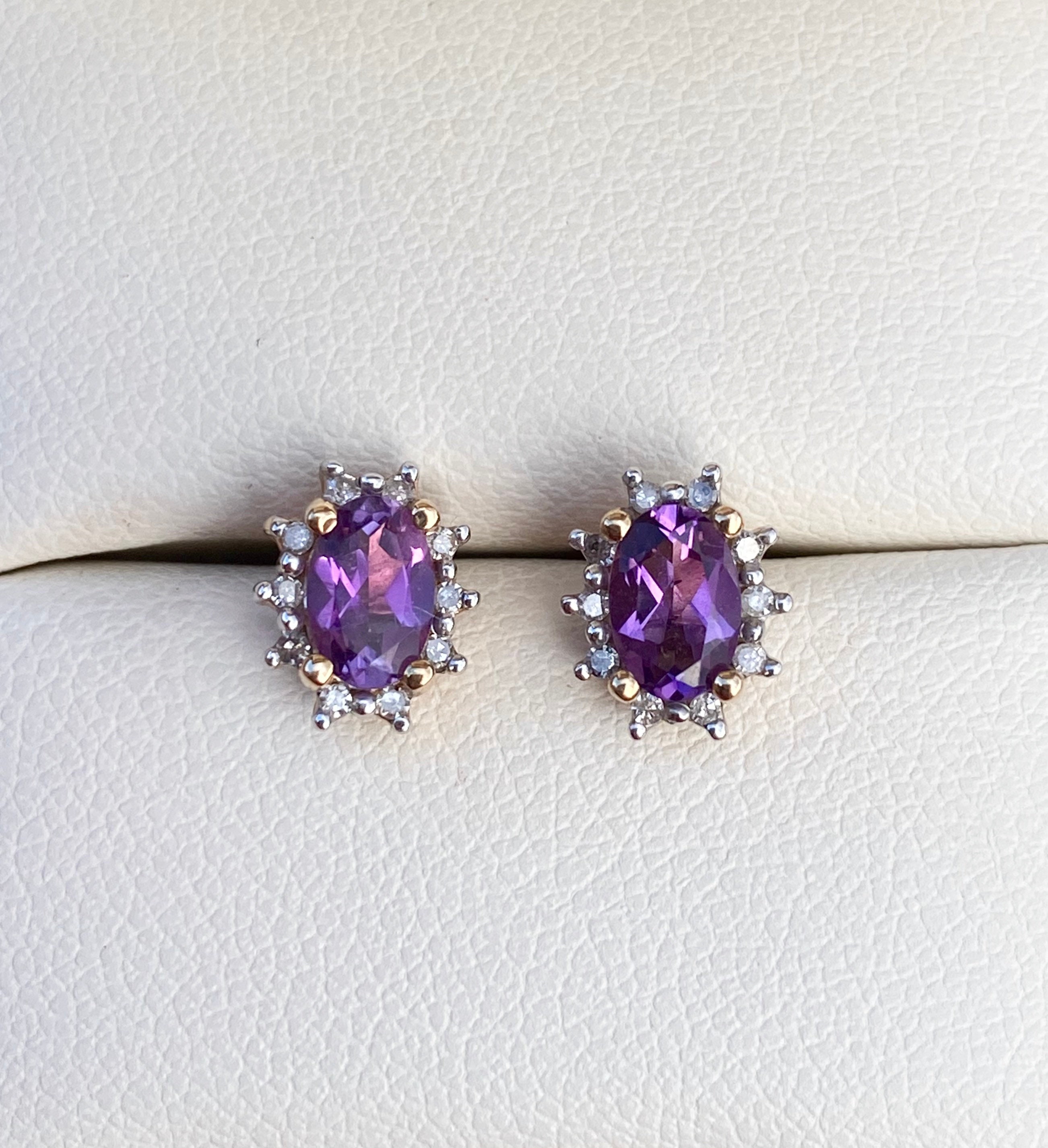 Eternity 9ct Gold February Amethyst Stud Earrings Eternity 9ct Gold February Amethyst Stud Earrings