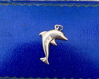 vintage 9ct Gold Dolphin Charm/Pendentif, Charme pour bracelet, Cadeau fête des mères, Livraison gratuite