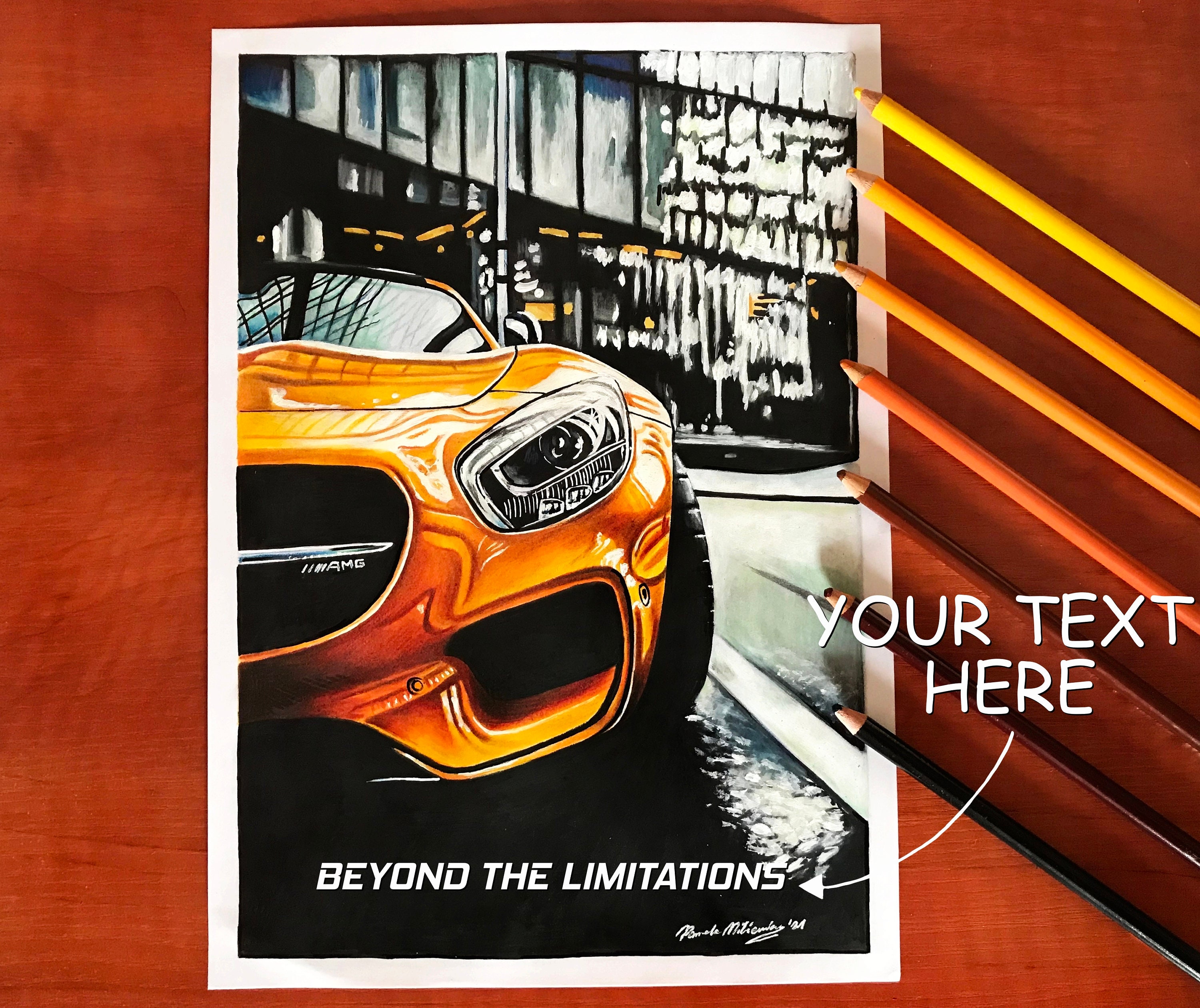 Custom Car Poster Mercedes AMG Original Gift From Original - Etsy