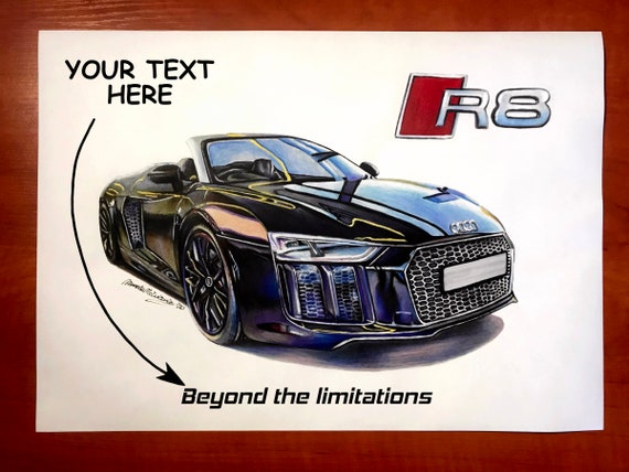 Custom Poster Audi R8, Original Geschenk, Von Original Kunst, Auto