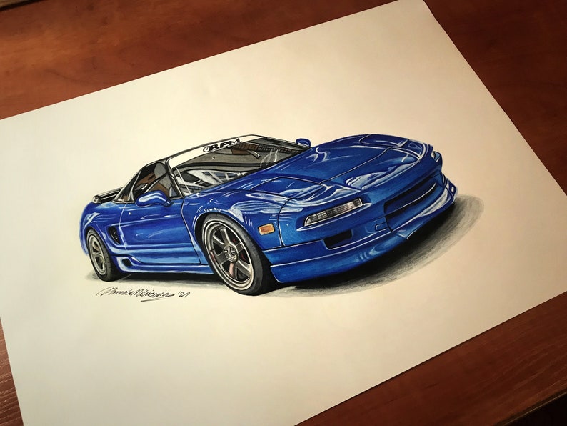 Personalized Car Drawing, Custom Automotive Portrait, Original Artwork ...