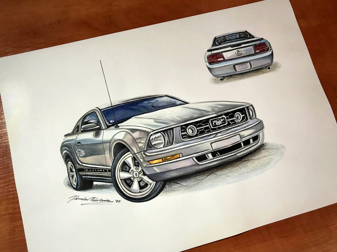 Personalized Car Drawing, Custom Automotive Portrait, Original Artwork ...