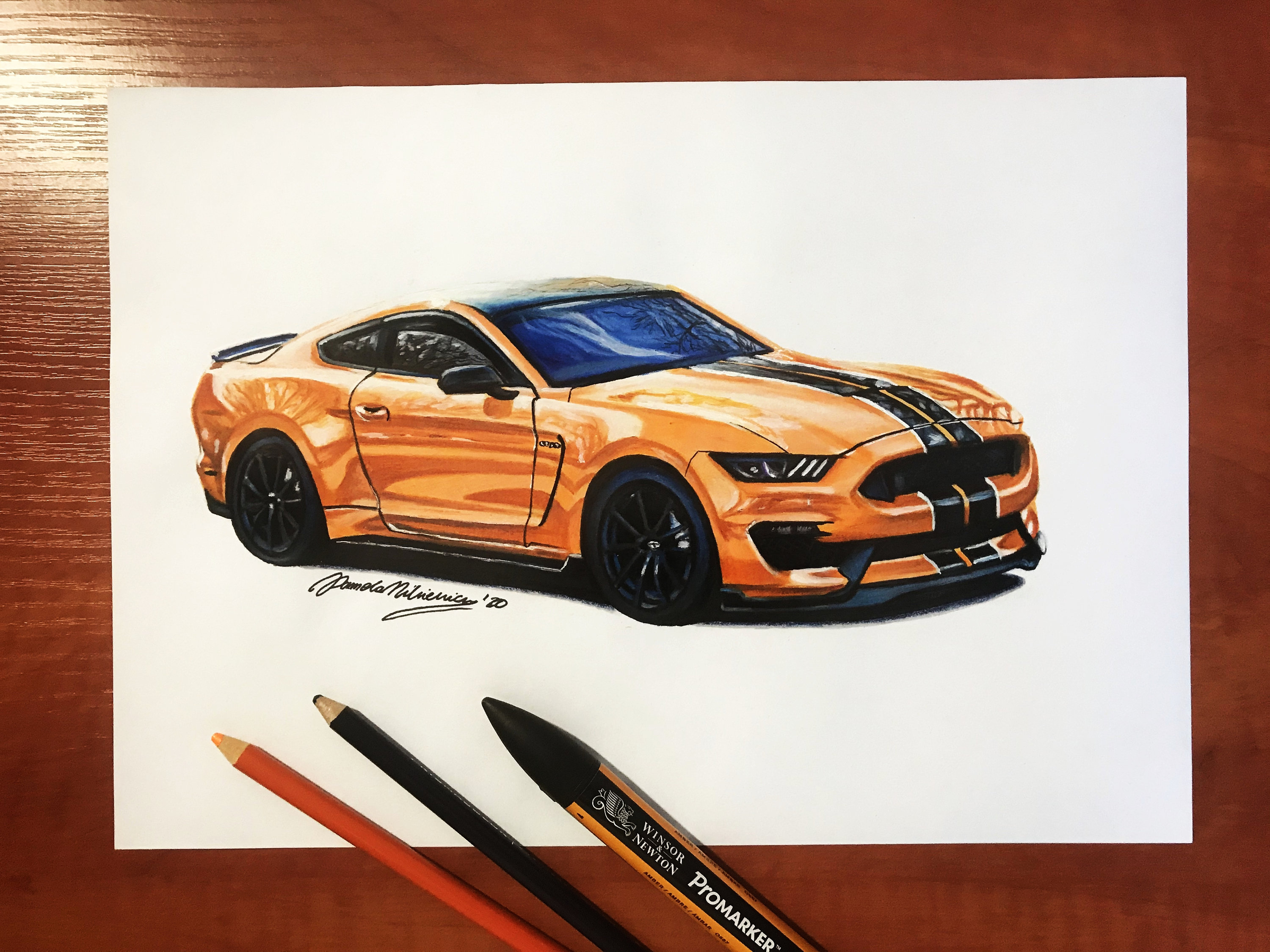 Ford Mustang Design Sketch by Kemal Curic - Car Body Design