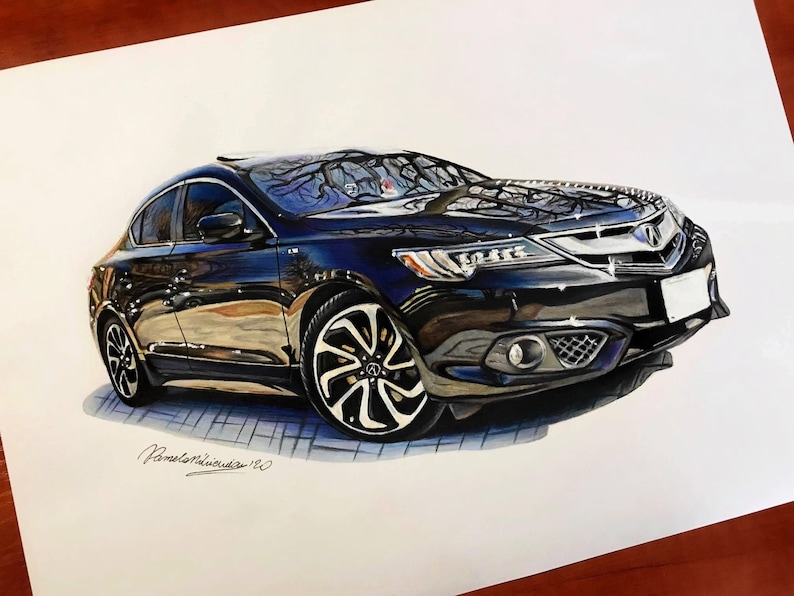 Personalized Car Drawing From Photo, Custom Automotive Art Gift - Etsy