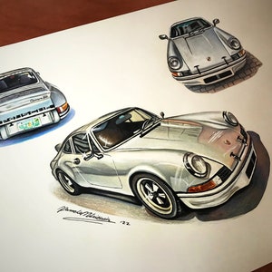 Car drawing from photo, Personalized car sketch illustration, Custom car drawing portrait, Original artwork gift for him, Printable car art