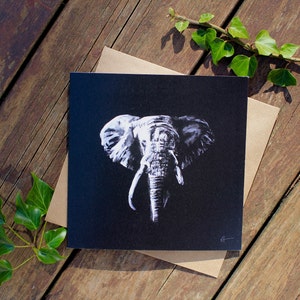 Njovu - Elephant Wildlife Artist Greetings Card - Katie Hargreaves Art