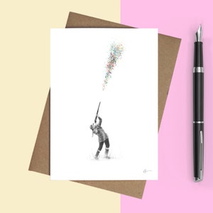 a menina do país - cartão de cumprimentos | Aniversário de espingarda de tiro feminino - Arte de Katie Hargreaves