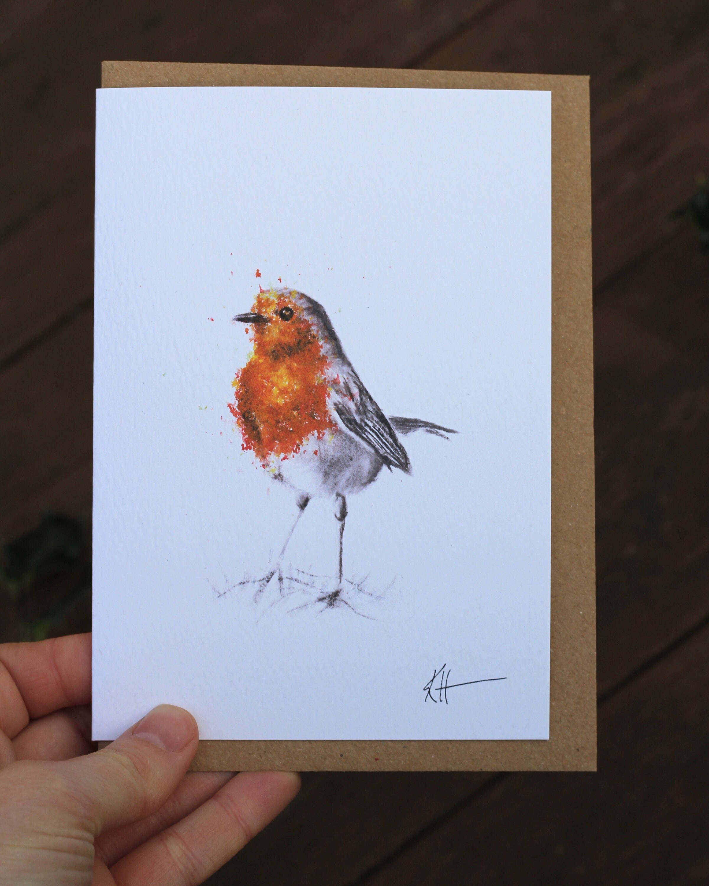 Robin Greetings Card Christmas Cards British Wildlife Art UK Artist ...