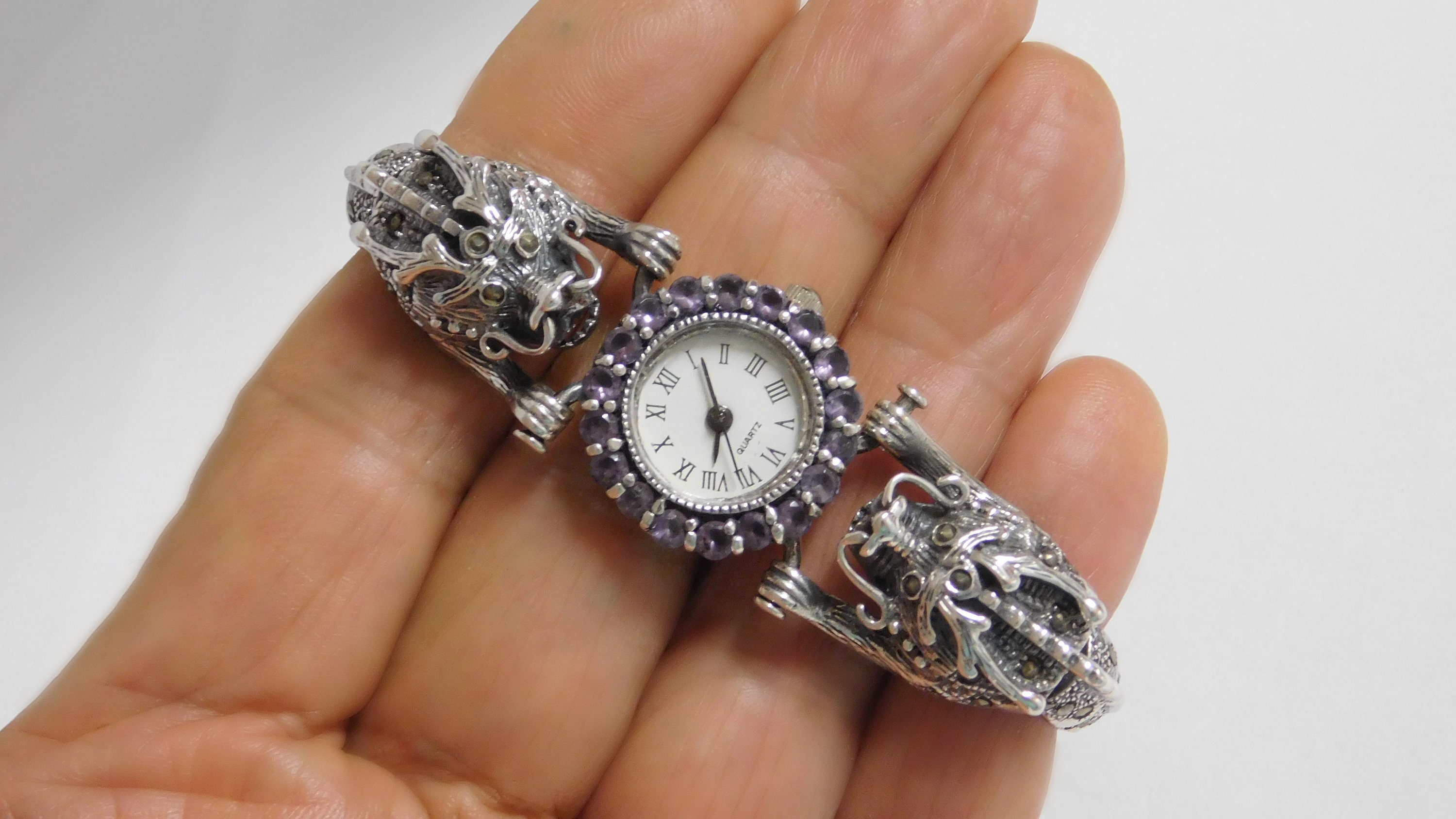 Vintage Sterling Silver Dragon Watch