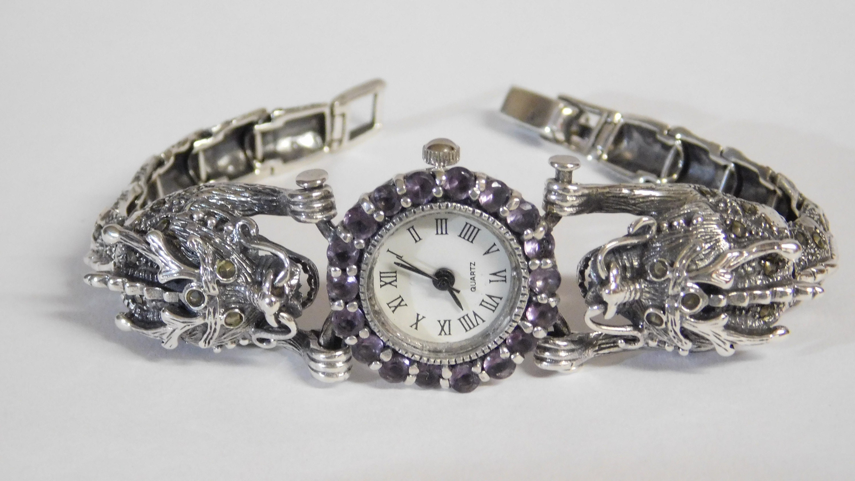 Vintage Sterling Silver Dragon Watch
