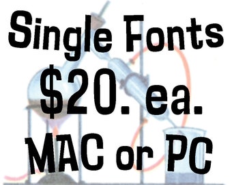 Single Fonts, 20 dollars. Mac or PC. B-Movies, Horror, Sci-Fi, Exploitation, Retro, Future, Past. Typeface designs loosely based on ALL