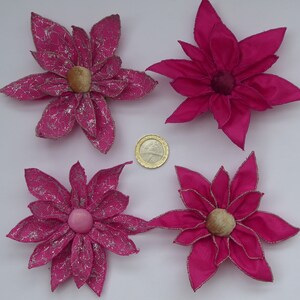 Large machine embroidered flowers, for hair or buttonholes. Textile bouttonieres or bouquets image 2